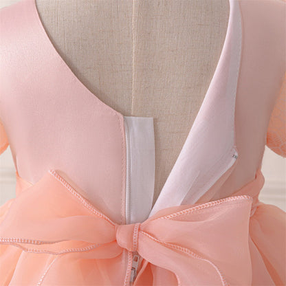 Robe de Bal à Manches Bouffantes et Dentelle Pour Demoiselled'Honneur