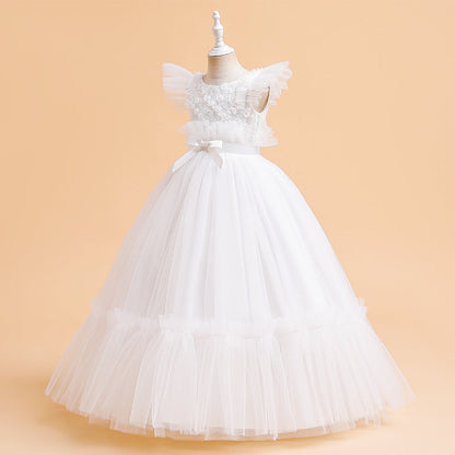 Robe de Bal à Manches Volantées et Ceinture Pour Demoiselled'Honneur