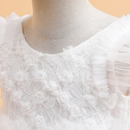 Robe de Bal à Manches Volantées et Ceinture Pour Demoiselled'Honneur