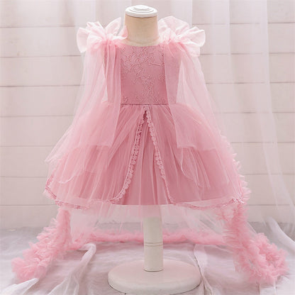 Robe de Bal à Encolure Dégagée Sans Manches en Dentelle Pour Fille