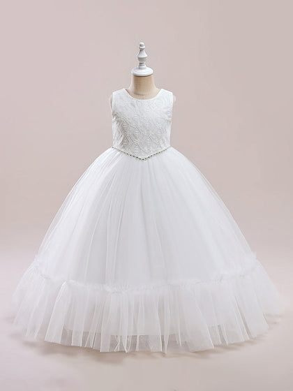Robe de Bal à Encolure Dégagée et Sans Manches avec Ceinture Pour Demoiselled'Honneur