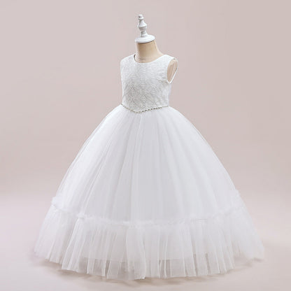 Robe de Bal à Encolure Dégagée et Sans Manches avec Ceinture Pour Demoiselled'Honneur