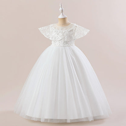 Robe de Bal à Encolure Dégagée Sans Manches et Perles Pour Demoiselled'Honneur