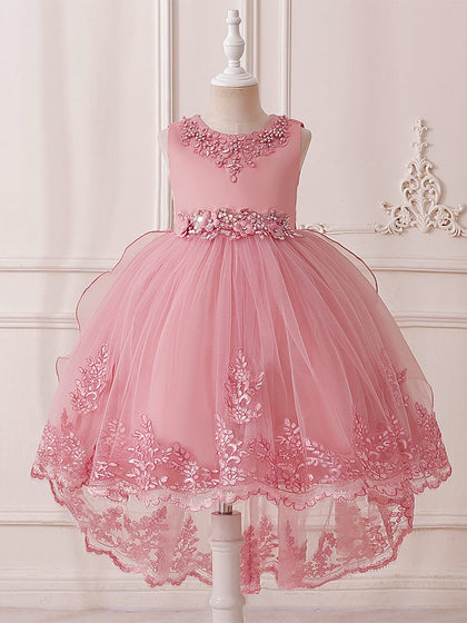 Robe de Bal à Encolure Dégagée Sans Manches et Perles Pour Demoiselled'Honneur