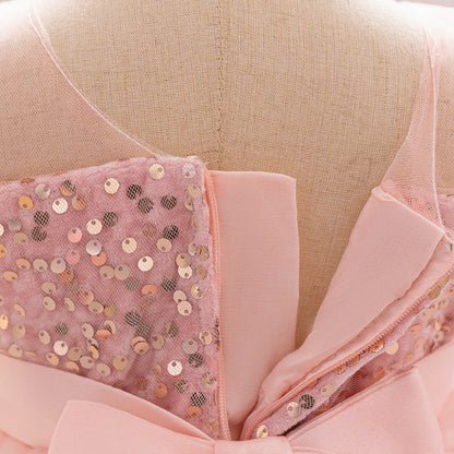 Robe de Bal à Manches Bouffantes et à Volants Pour Demoiselled'Honneur