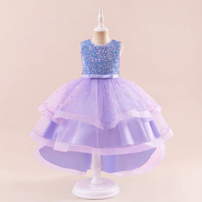 Robe de Bal à Encolure Dégagée Sans Manches et à Volants Pour Demoiselled'Honneur