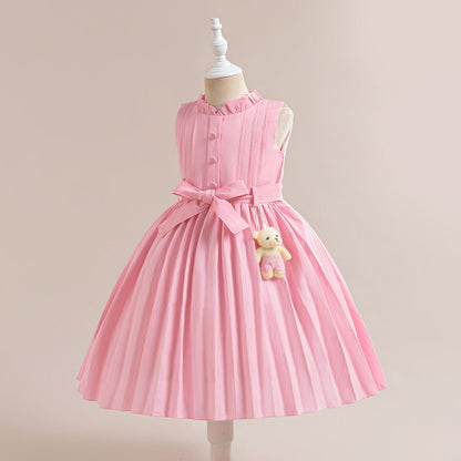 Robe de Bal à Encolure Dégagée et Sans Manches, Froncée, Pour Demoiselled'Honneur