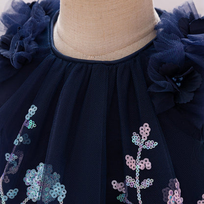 Robe de Bal à Encolure Dégagée et Sans Manches à Paillettes Pour Demoiselled'Honneur
