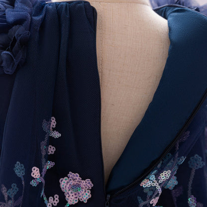 Robe de Bal à Encolure Dégagée et Sans Manches à Paillettes Pour Demoiselled'Honneur