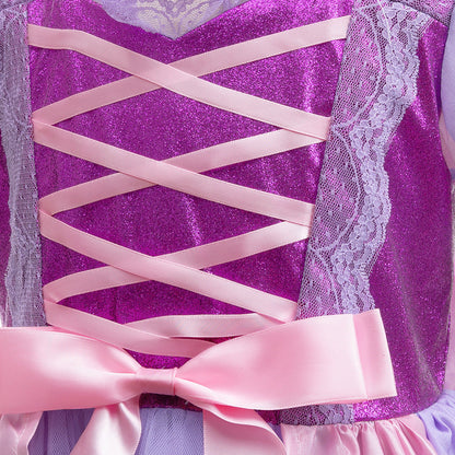 Robe de Bal à Manches Bouffantes et Appliques Pour Demoiselled'Honneur