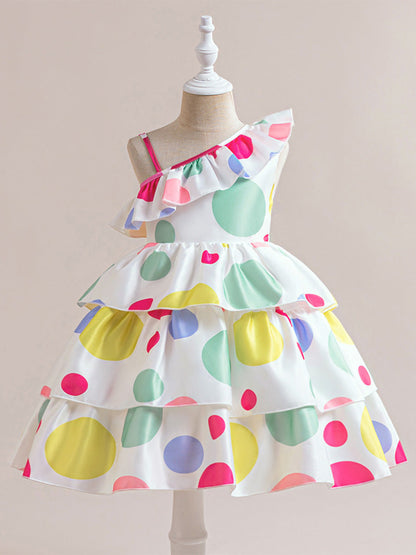 Robe de Bal Asymétrique Sans Manches à Volants Pour Demoiselled'Honneur