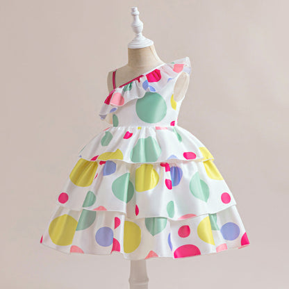Robe de Bal Asymétrique Sans Manches à Volants Pour Demoiselled'Honneur