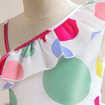 Robe de Bal Asymétrique Sans Manches à Volants Pour Demoiselled'Honneur