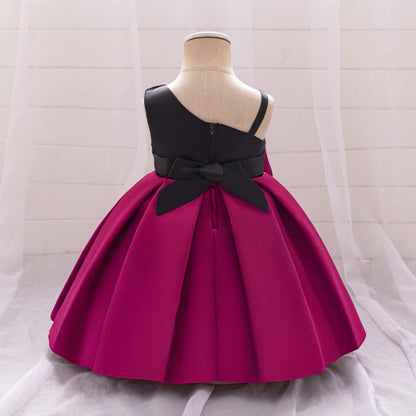 Robe de Bal Asymétrique Sans Manches à Plis Pour Demoiselled'Honneur