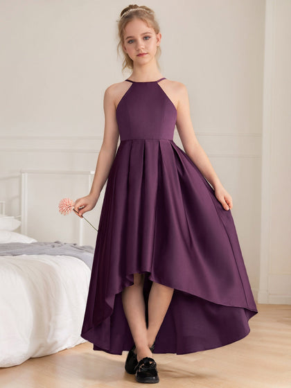 Robes de Demoiselled'Honneur Junior à Volants, Coupe A-Line/Princesse, Dos Nu, Sans Manches