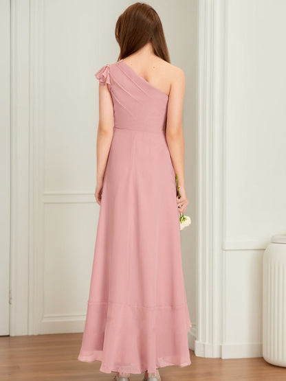 Robes de Demoiselled'Honneur Junior Asymétriques à Volants, Coupe A-Line/Princesse, Asymétriques, à Une Épaule