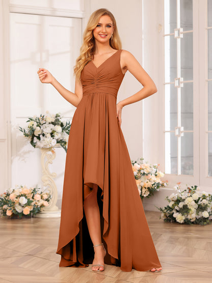 Forme Princesse Col V Longue Robes de soirée de mariage avec poches