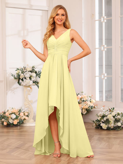 Forme Princesse Col V Longue Robes de soirée de mariage avec poches