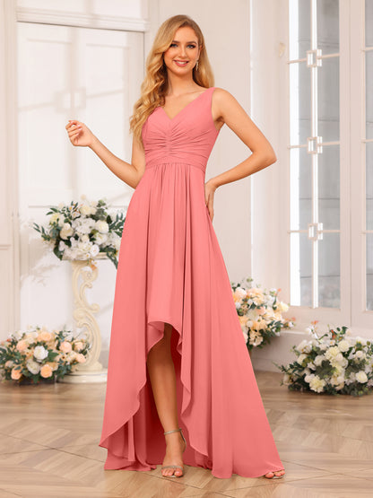 Forme Princesse Col V Longue Robes de soirée de mariage avec poches