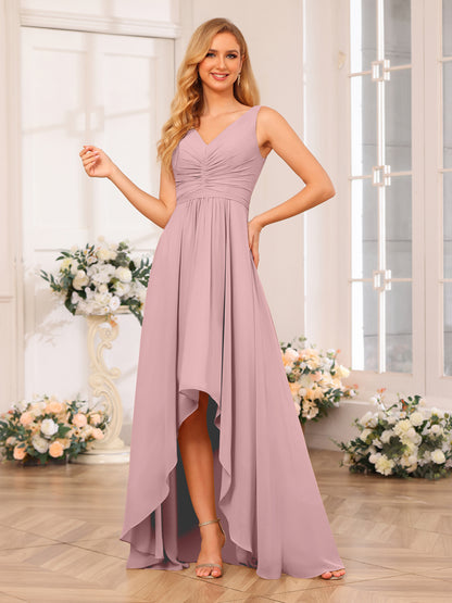 Forme Princesse Col V Longue Robes de soirée de mariage avec poches