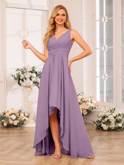 Forme Princesse Col V Longue Robes de soirée de mariage avec poches