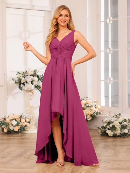 Forme Princesse Col V Longue Robes de soirée de mariage avec poches