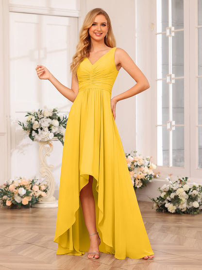 Forme Princesse Col V Longue Robes de soirée de mariage avec poches