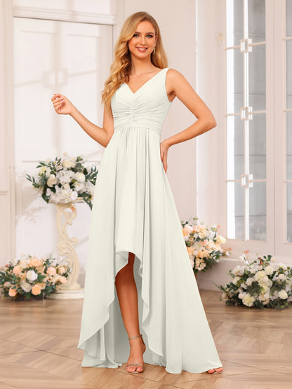 Forme Princesse Col V Longue Robes de soirée de mariage avec poches