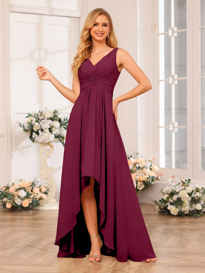Forme Princesse Col V Longue Robes de soirée de mariage avec poches