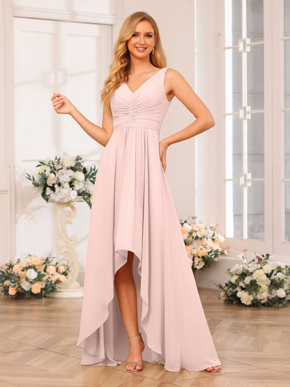 Forme Princesse Col V Longue Robes de soirée de mariage avec poches