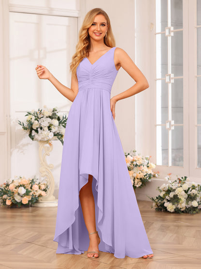 Forme Princesse Col V Longue Robes de soirée de mariage avec poches