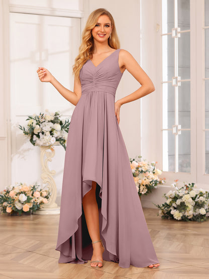 Forme Princesse Col V Longue Robes de soirée de mariage avec poches