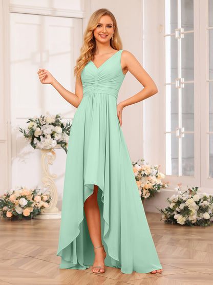 Forme Princesse Col V Longue Robes de soirée de mariage avec poches
