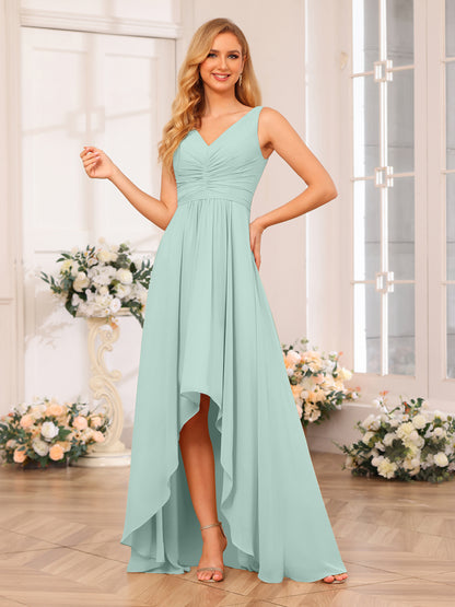 Forme Princesse Col V Longue Robes de soirée de mariage avec poches