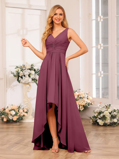 Forme Princesse Col V Longue Robes de soirée de mariage avec poches