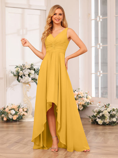 Forme Princesse Col V Longue Robes de soirée de mariage avec poches