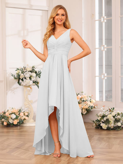 Forme Princesse Col V Longue Robes de soirée de mariage avec poches