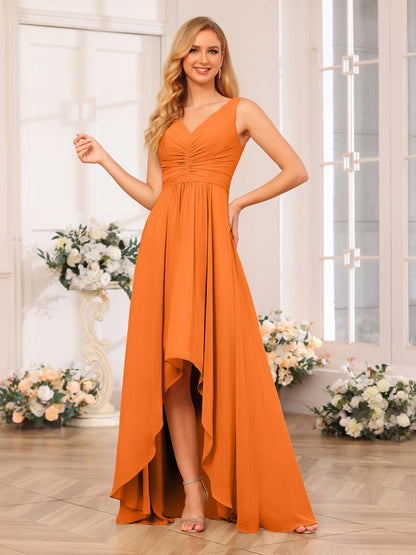 Forme Princesse Col V Longue Robes de soirée de mariage avec poches