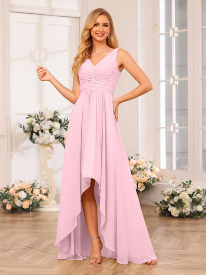 Forme Princesse Col V Longue Robes de soirée de mariage avec poches