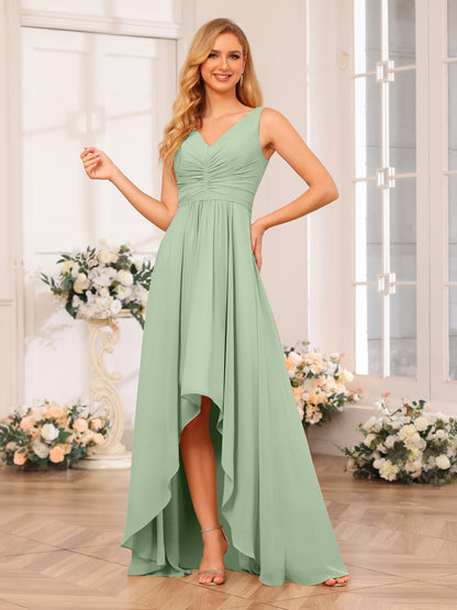Forme Princesse Col V Longue Robes de soirée de mariage avec poches