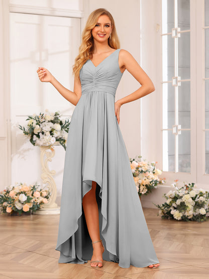 Forme Princesse Col V Longue Robes de soirée de mariage avec poches
