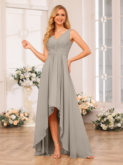 Forme Princesse Col V Longue Robes de soirée de mariage avec poches