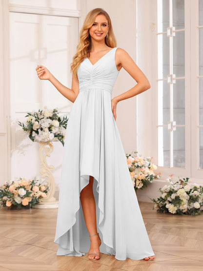 Forme Princesse Col V Longue Robes de soirée de mariage avec poches
