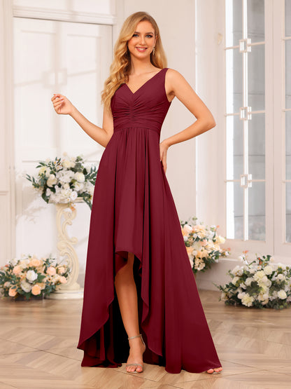 Forme Princesse Col V Longue Robes de soirée de mariage avec poches