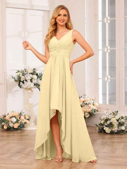 Forme Princesse Col V Longue Robes de soirée de mariage avec poches