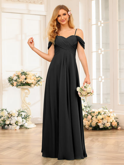 Forme Princesse Bretelles spaghetti Longue Robes de soirée de mariage avec Ruché