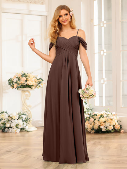 Forme Princesse Bretelles spaghetti Longue Robes de soirée de mariage avec Ruché
