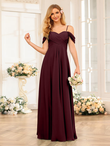 Forme Princesse Bretelles spaghetti Longue Robes de soirée de mariage avec Ruché