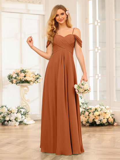 Forme Princesse Bretelles spaghetti Longue Robes de soirée de mariage avec Ruché