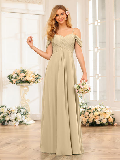 Forme Princesse Bretelles spaghetti Longue Robes de soirée de mariage avec Ruché